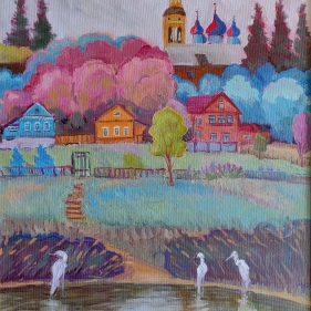 Painting for sale online - Russian town