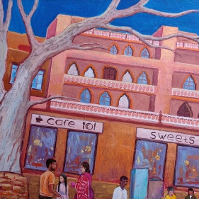 Painting for sale online - On the old streets of Jaipur