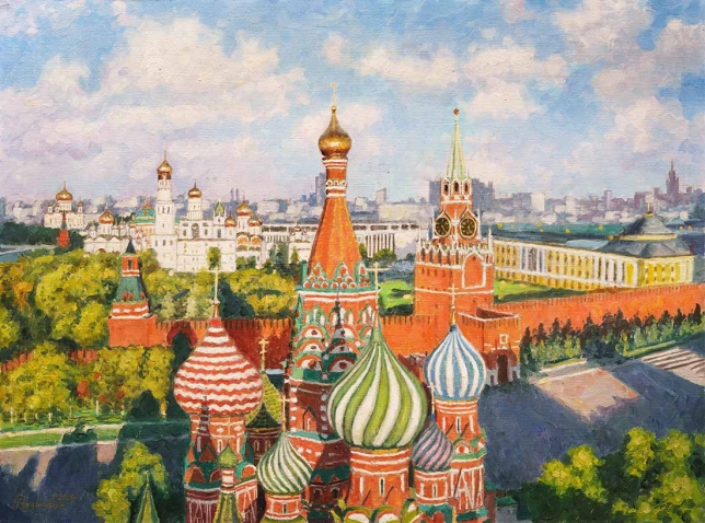 Painting for sale online - Spring sun over the Kremlin