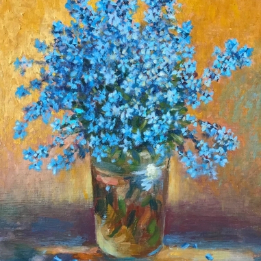 Painting for sale online - Forget-me-nots