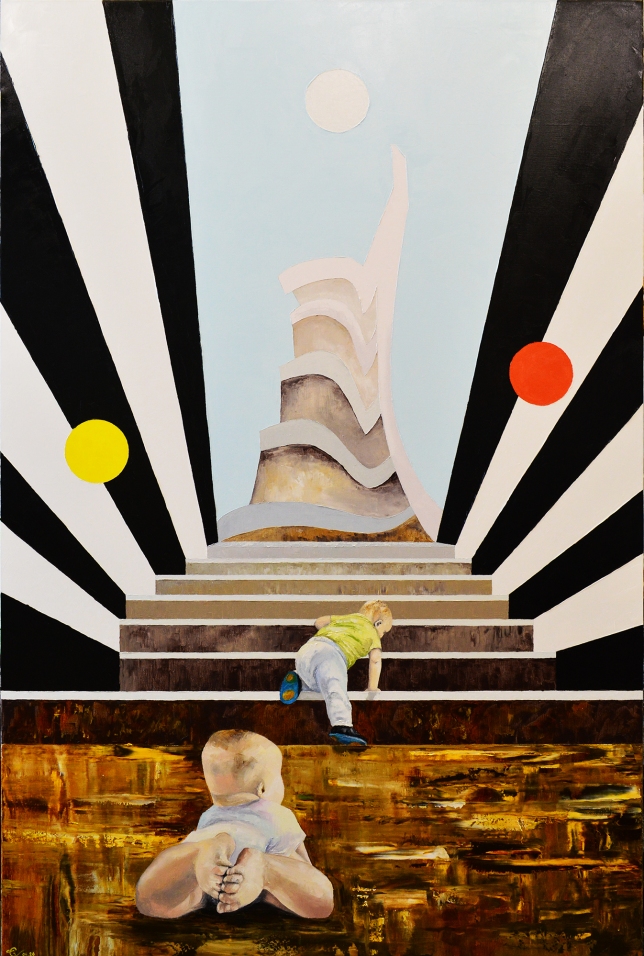 Painting for sale online - Ascent, Three suns 