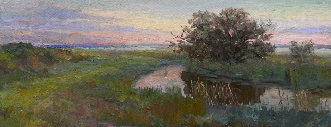 Painting for sale online - Evening on the river Klyazma