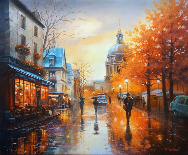 Painting for sale online - Autumn in the city