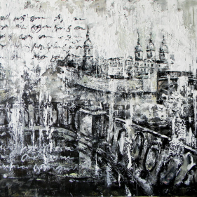 Painting for sale online - St Nicholas Cathedral in the rain