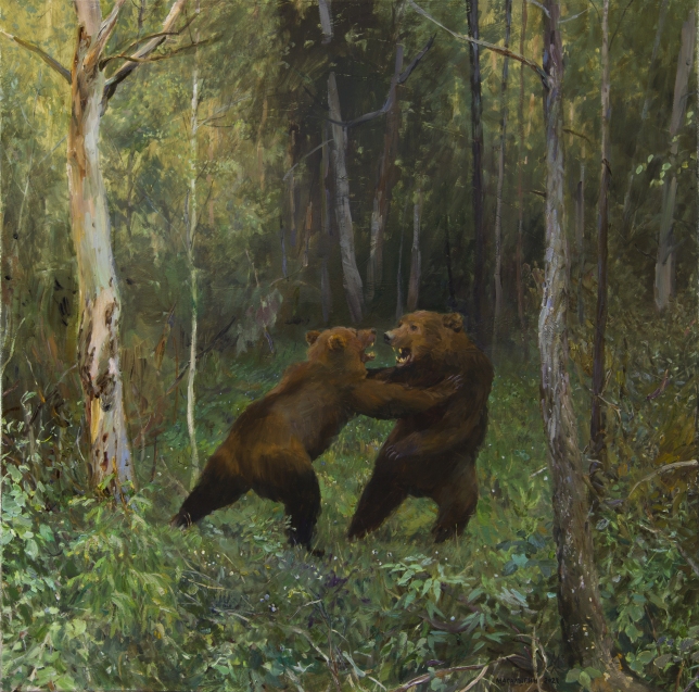 Painting for sale online - Bear fight