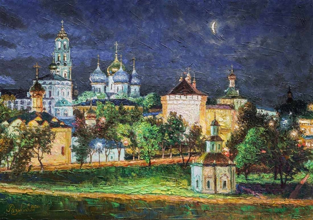 Painting for sale online - The night charm of the Lavra