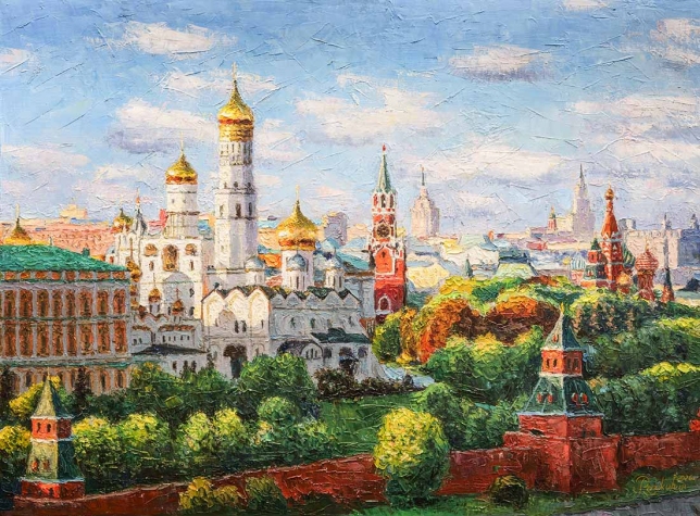 Painting for sale online - Kremlin cathedrals
