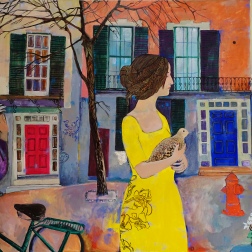 Painting for sale online - Girl with a Partridge