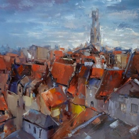 Painting for sale online - The Rooftops of Bruges