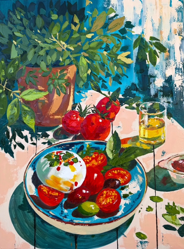 Painting for sale online - Tomatoes and burrata