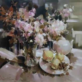 Painting for sale online - An evening with hydrangea