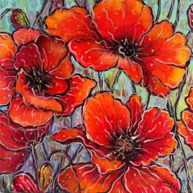 Painting for sale online - Red poppies