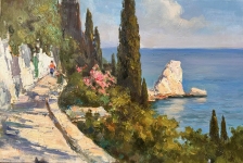 Painting for sale online - On Chekhov Street. Gurzuf