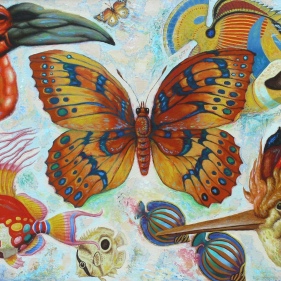 Painting for sale online - Birds, butterflies and fish