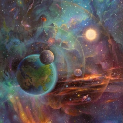 Painting for sale online - Morning of Svarog or quantum transition