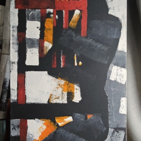 Painting for sale online - Red chair, Panther