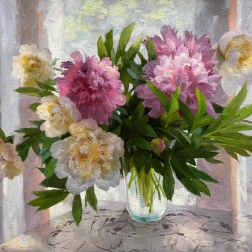 Painting for sale online - Bouquet of peonies