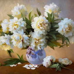 Painting for sale online - Peonies in a vase