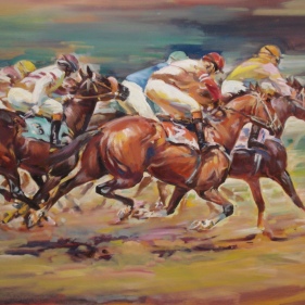 Painting for sale online - Horse Racing