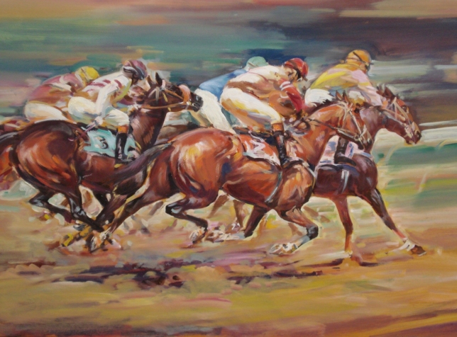 Painting for sale online - Horse Racing