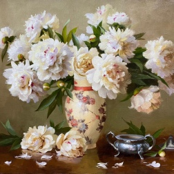 Painting for sale online - Peonies in a vase