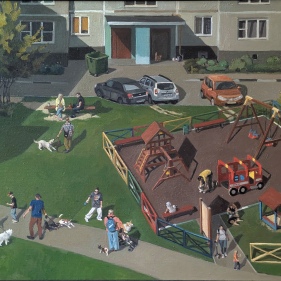 Painting for sale online - Children - dogs