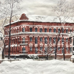 Painting for sale online - Winter morning at the Patriarchal Ponds