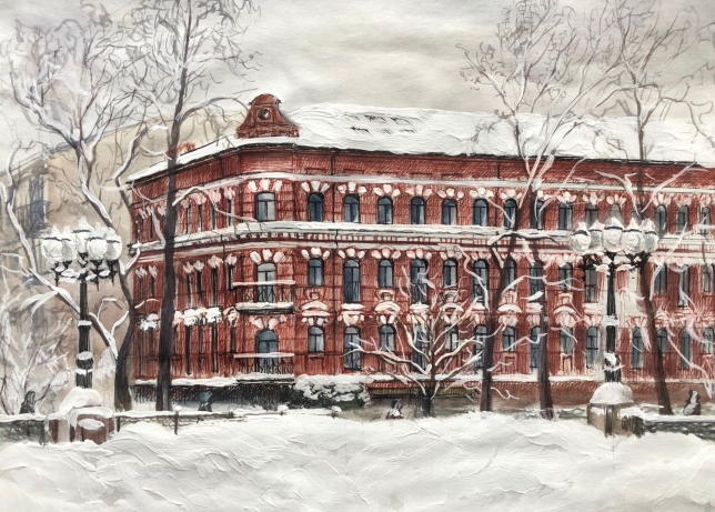 Painting for sale online - Winter morning at the Patriarchal Ponds