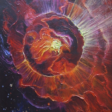 Painting for sale online - Triptych: Birth of a Galaxy. Left side: Supernova