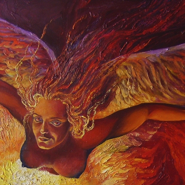 Painting for sale online - Triptych: Birth of the Galaxy. Central part: Let's fly?