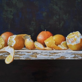 Painting for sale online - Lemons and Oranges on an Old Table