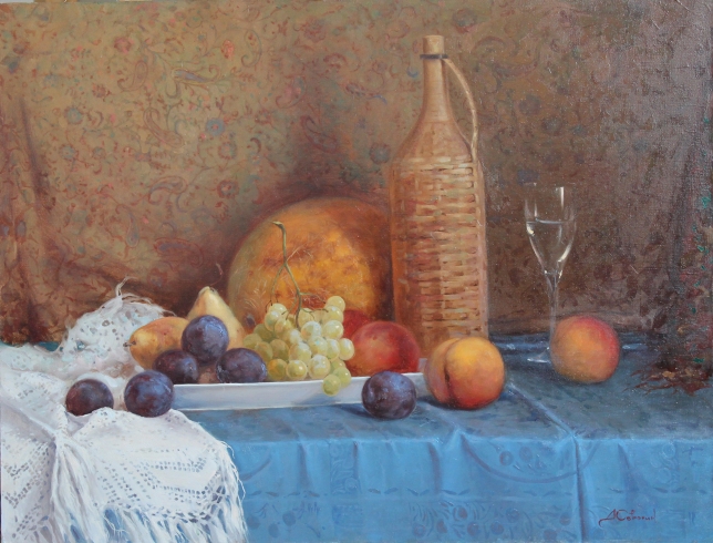 Painting for sale online - Still life with a leaf 