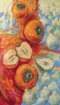 Painting for sale online - Orange Blues with Fading Pear