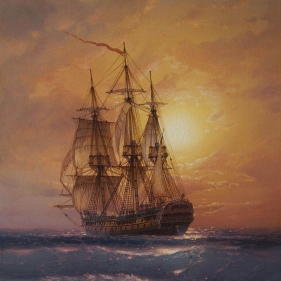 Painting for sale online - Sailboat at sea