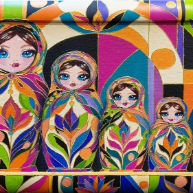 Painting for sale online - Russian Matryoshka Dolls 