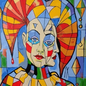 Painting for sale online - Harlequin