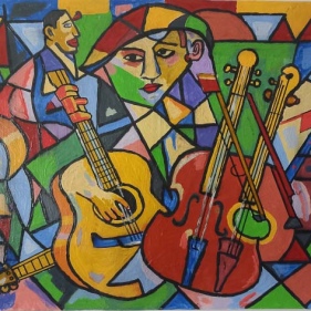 Painting for sale online - Violin and guitar
