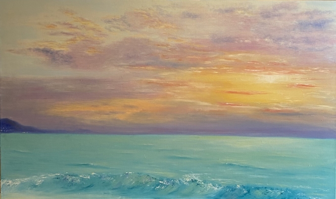 Painting for sale online - Sunset over the Indian Ocean
