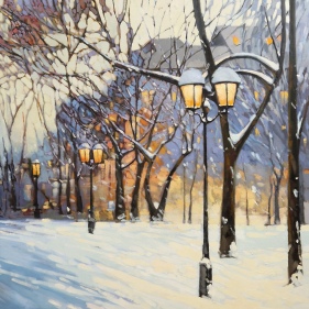 Painting for sale online - Winter evening