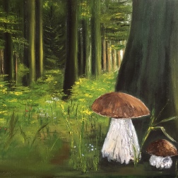 Painting for sale online - Boletus mushrooms
