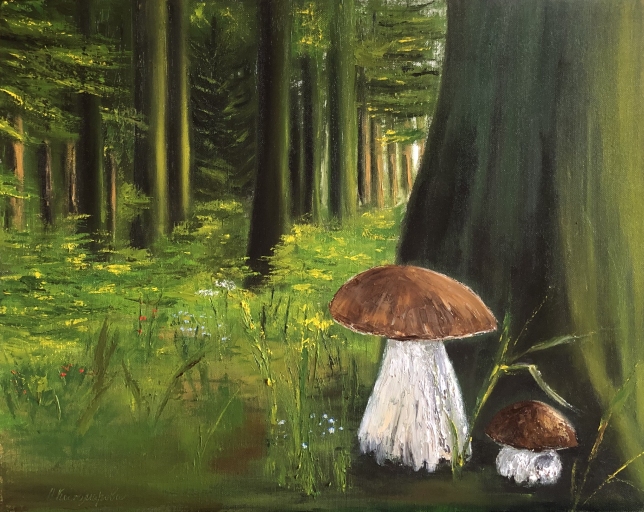 Painting for sale online - Boletus mushrooms