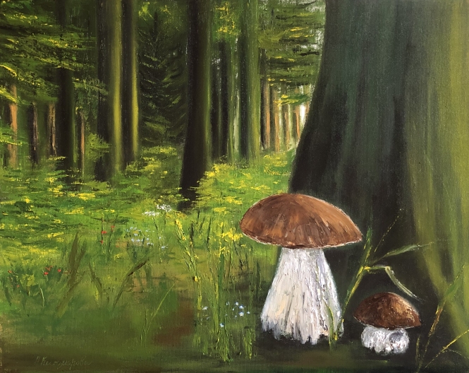 Painting for sale online - Boletus mushrooms