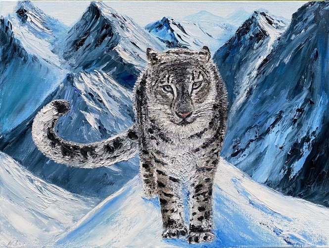 Painting for sale online - Snow leopard