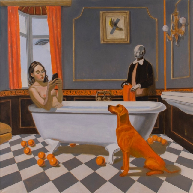Painting for sale online - Olympia or a room with orange balls