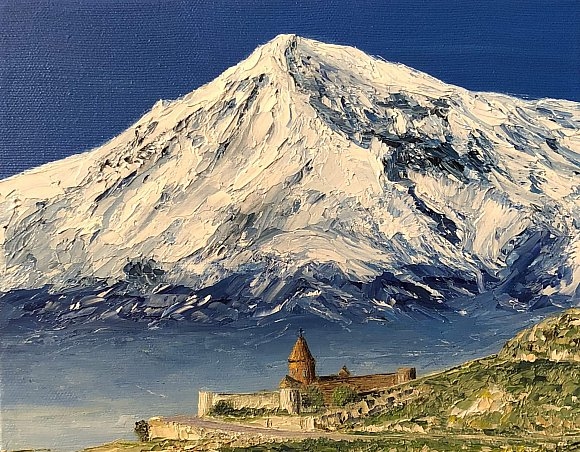 Painting for sale online - Khor Virap Monastery and Mount Ararat