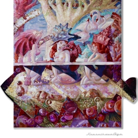 Painting for sale online - Flounder, Three Mermaids, and a Horse