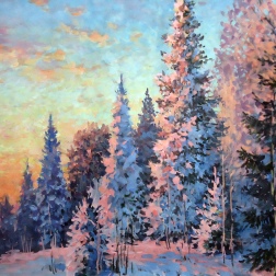 Painting for sale online - Winter sunset