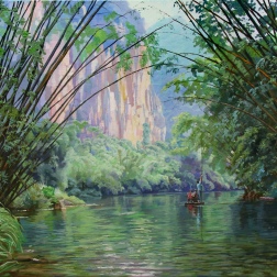 Painting for sale online - Along the Li River