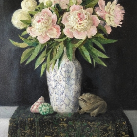 Painting for sale online - Peonies in a Chinese