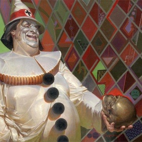 Painting for sale online - Pierrot and Harlequin